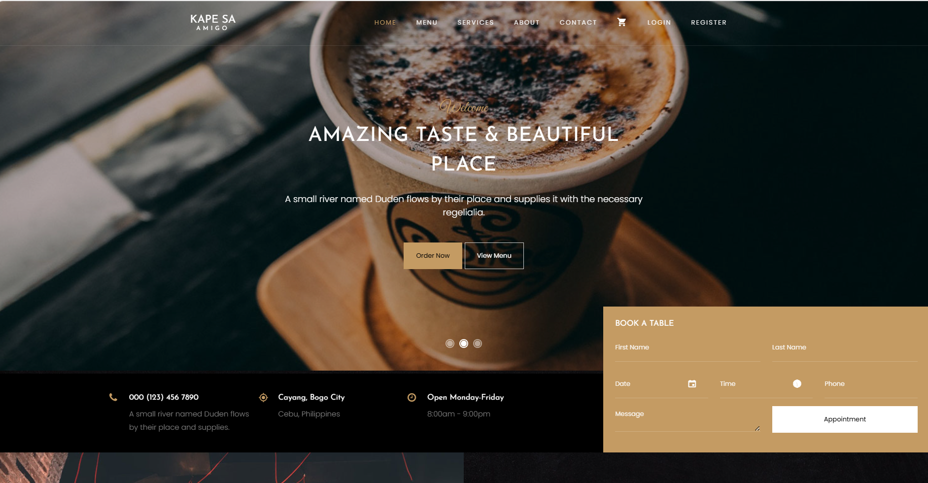 Kape Sa Amigo (Coffee Shop Website) screenshot