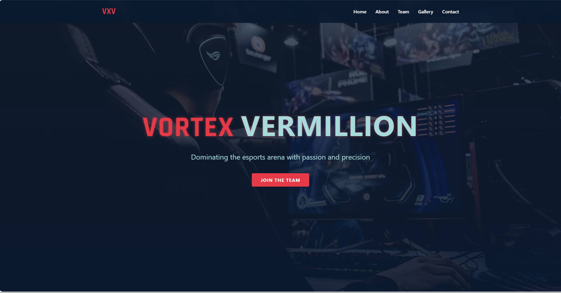 Vortex Vermillion (Esports Static Website) screenshot