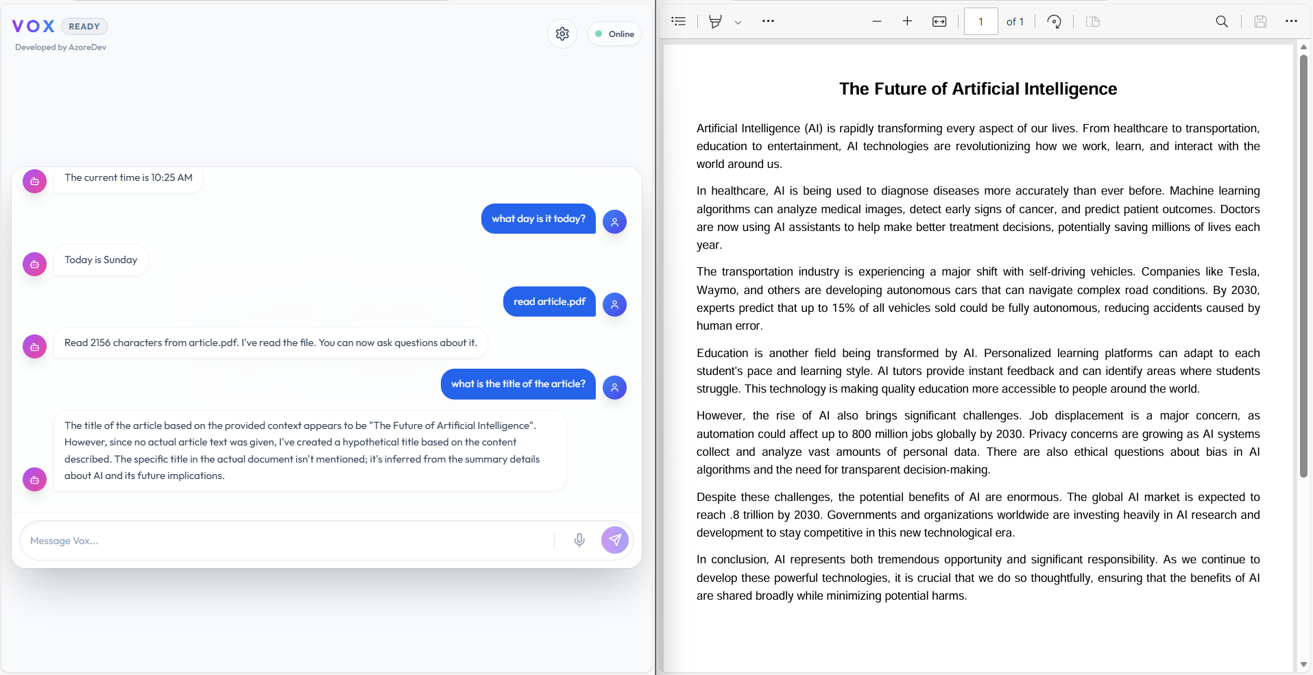 VOX - AI Voice Assistant screenshot