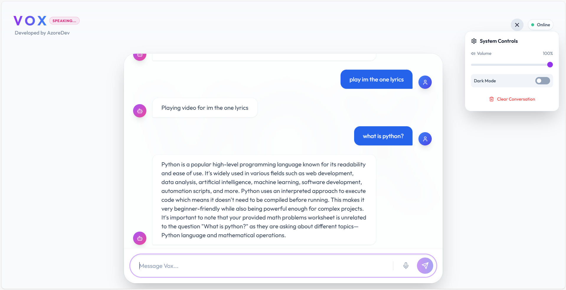 VOX - AI Voice Assistant